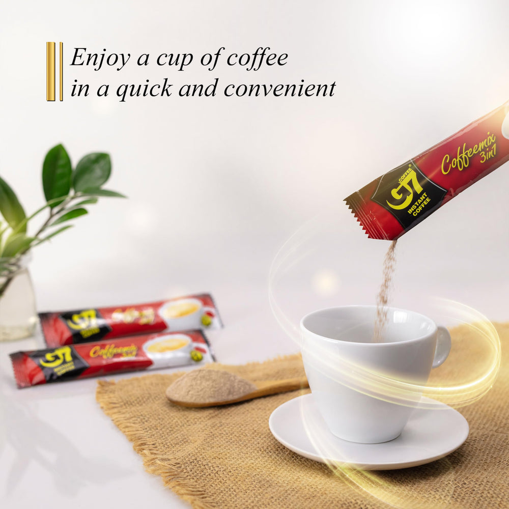 Compact box of G7 sticks supports quick mornings.