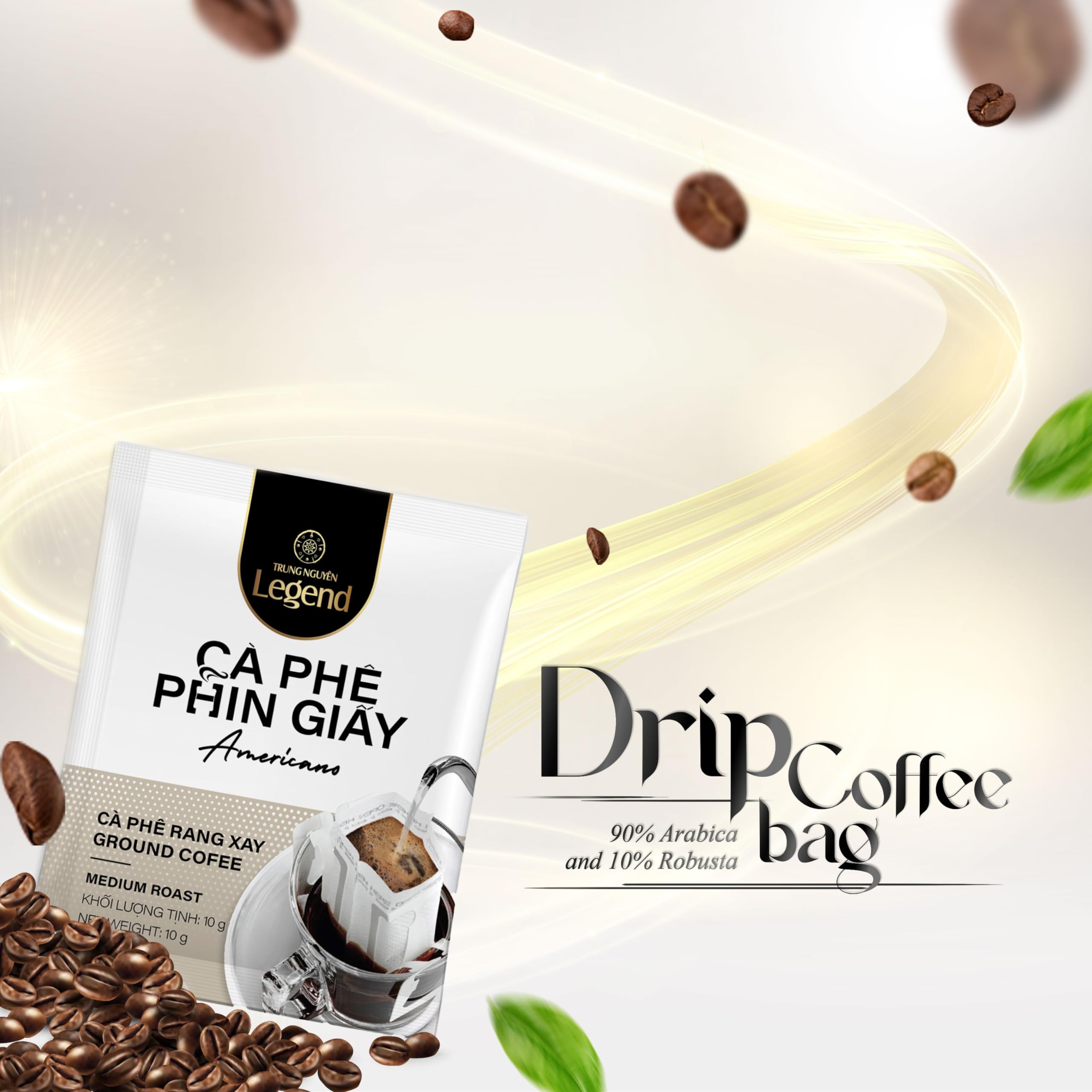 TRUNG NGUYEN LEGEND single-serve pour over bag delivering balanced, cafe-style flavor.