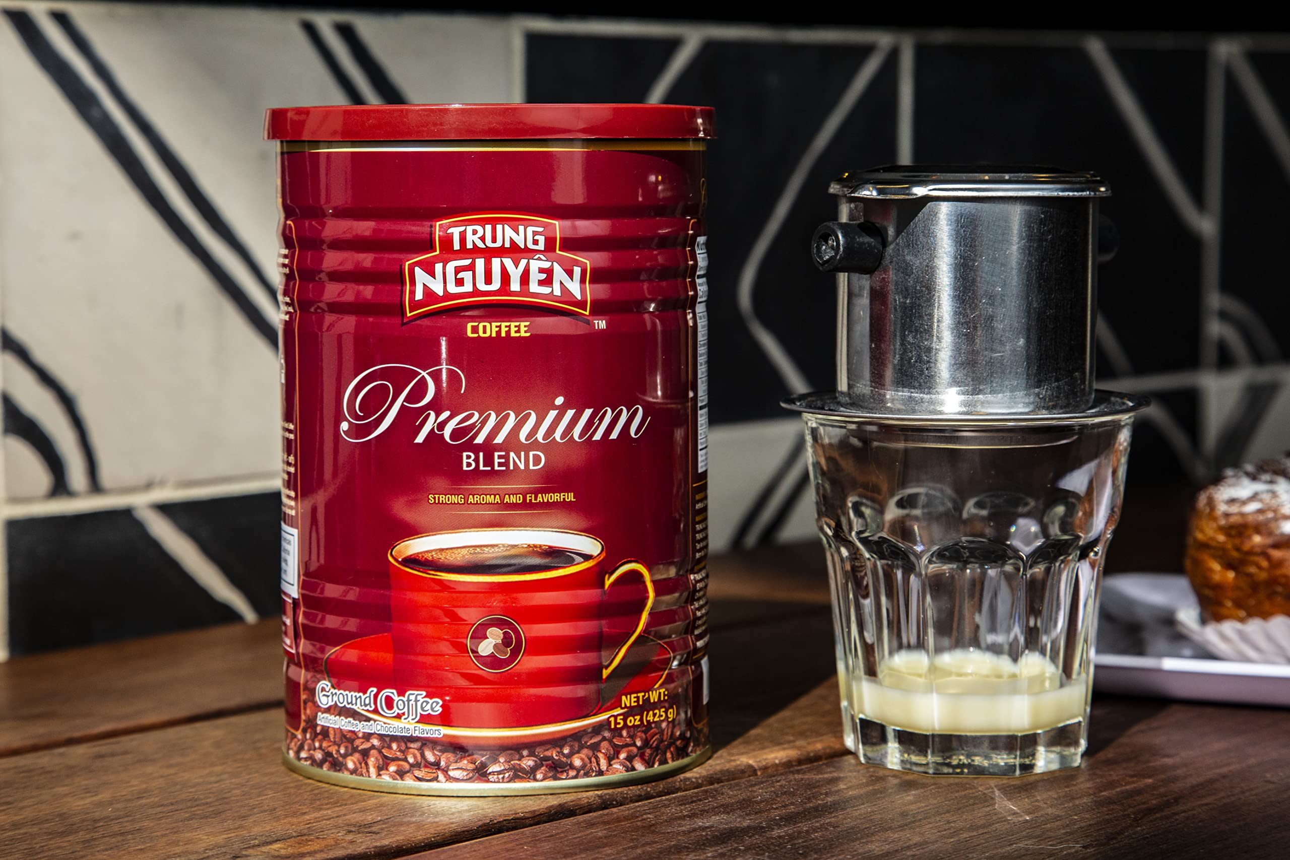 Trung Nguyen Premium Blend ground coffee suited for pour-over, drip, or French press.