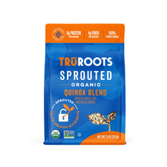 truRoots spouted quinoa blend packaging shows premium whole grain quality for versatile meals.