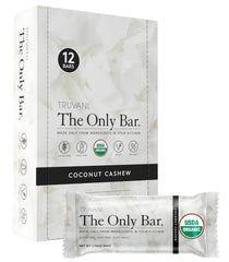 Truvani Coconut Cashew Bar 12-pack – gluten-free, vegan energy for on-the-go snacking.