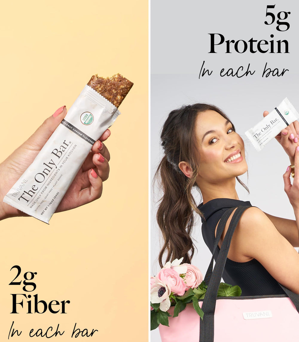 Truvani Coconut Cashew Bar slice – ideal post-workout or mid-day energy boost.