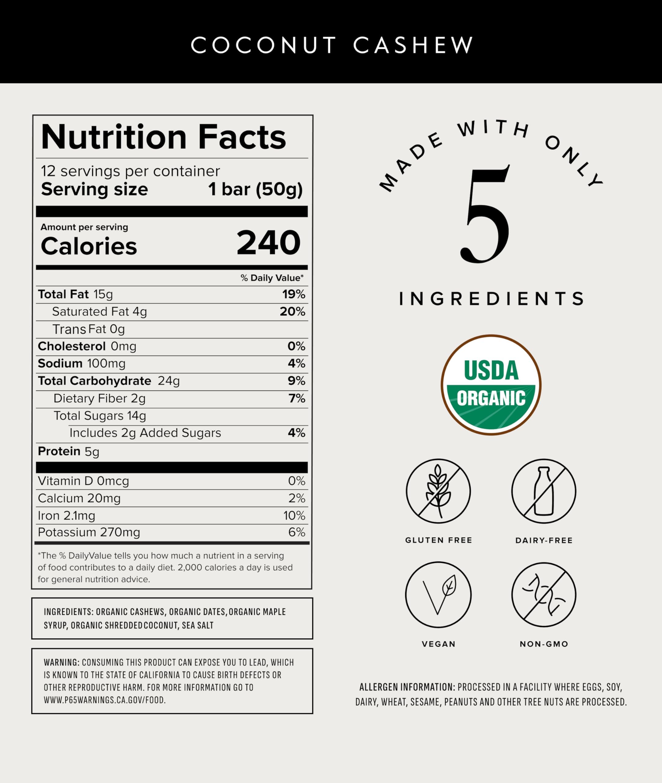 Truvani Coconut Cashew Bar wrapped – convenient, portable protein-rich snack.