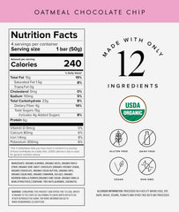 Truvani ingredients photo highlights oats, almonds, dates, and chocolate chips for clean energy.