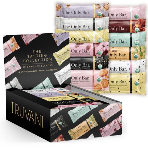 Truvani snack bars variety pack shown for convenient on-the-go snacking.