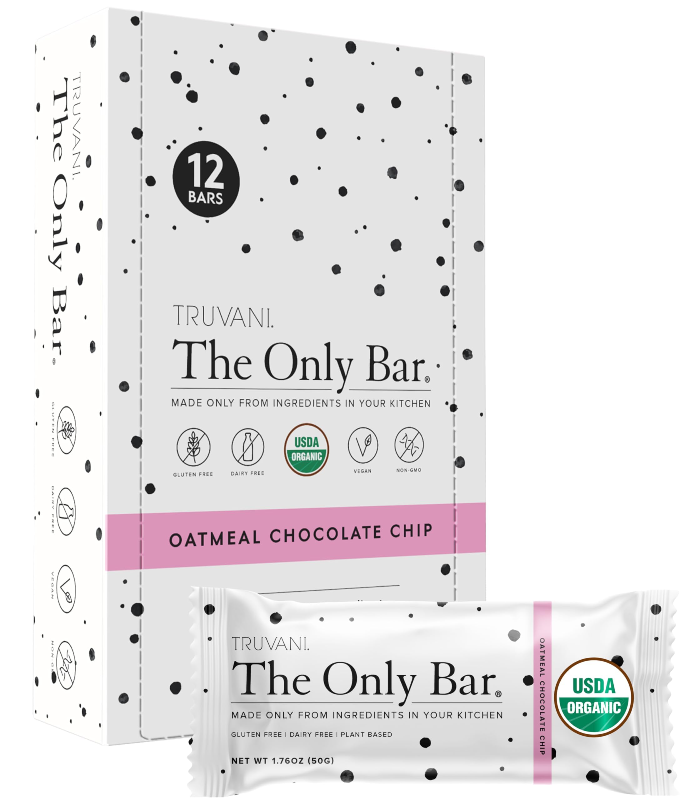 Truvani The Only Bar Oatmeal Chocolate Chip: portable energy for on-the-go snacking