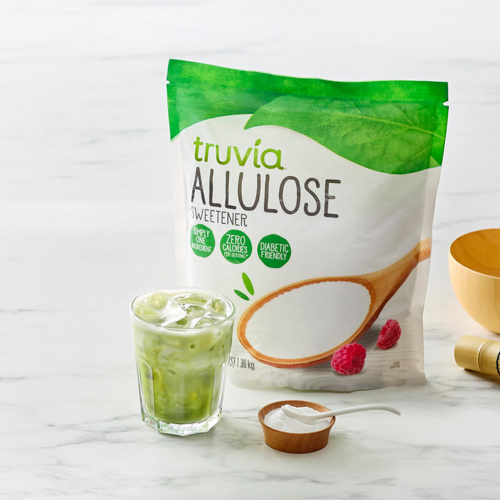 Truvia Allulose baking-use on kitchen counter for light sweetness.