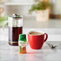 Truvia bottle pour cap close-up enabling precise sweetness.