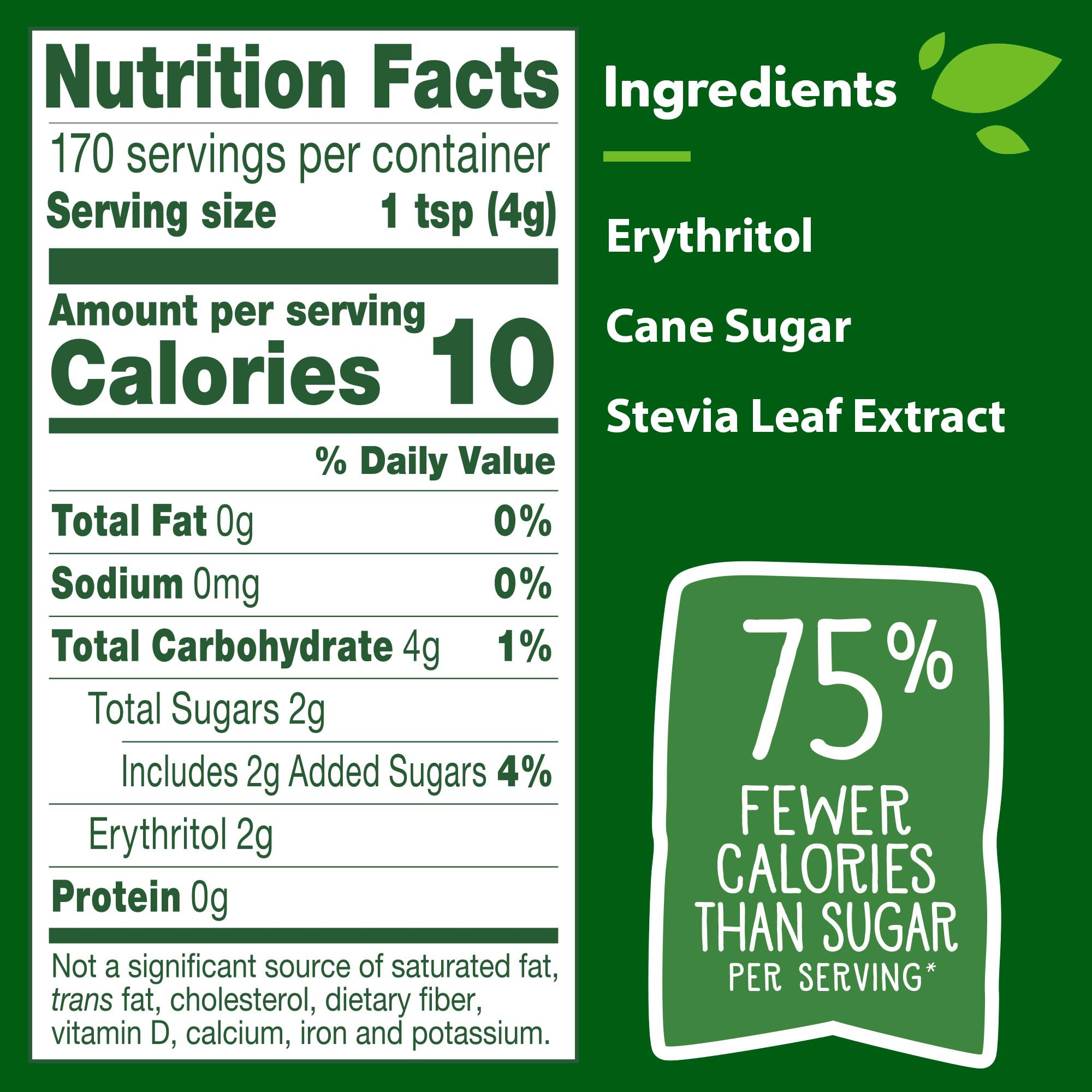 Pour spout on Truvia Cane Sugar Blend for quick, controlled sweetness