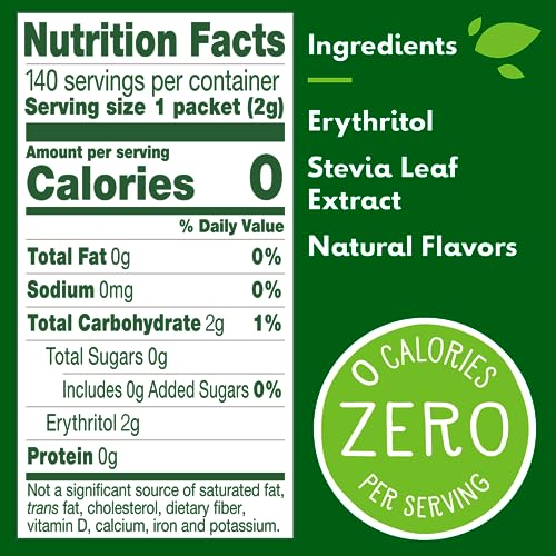 Truvia carton 140-count on kitchen counter for everyday use.