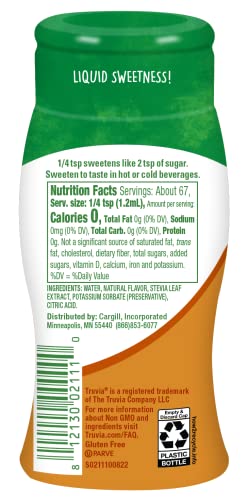 Truvia ingredients list shows stevia extract and natural flavors for natural sweetness.