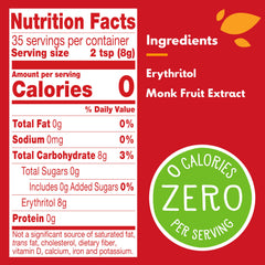 Truvia Monk Fruit Spoonable Jar on kitchen counter for convenient calorie-free sweetness