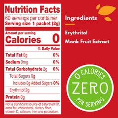 Truvia monkfruit packets in a coffee cup delivering zero-calorie sweetness