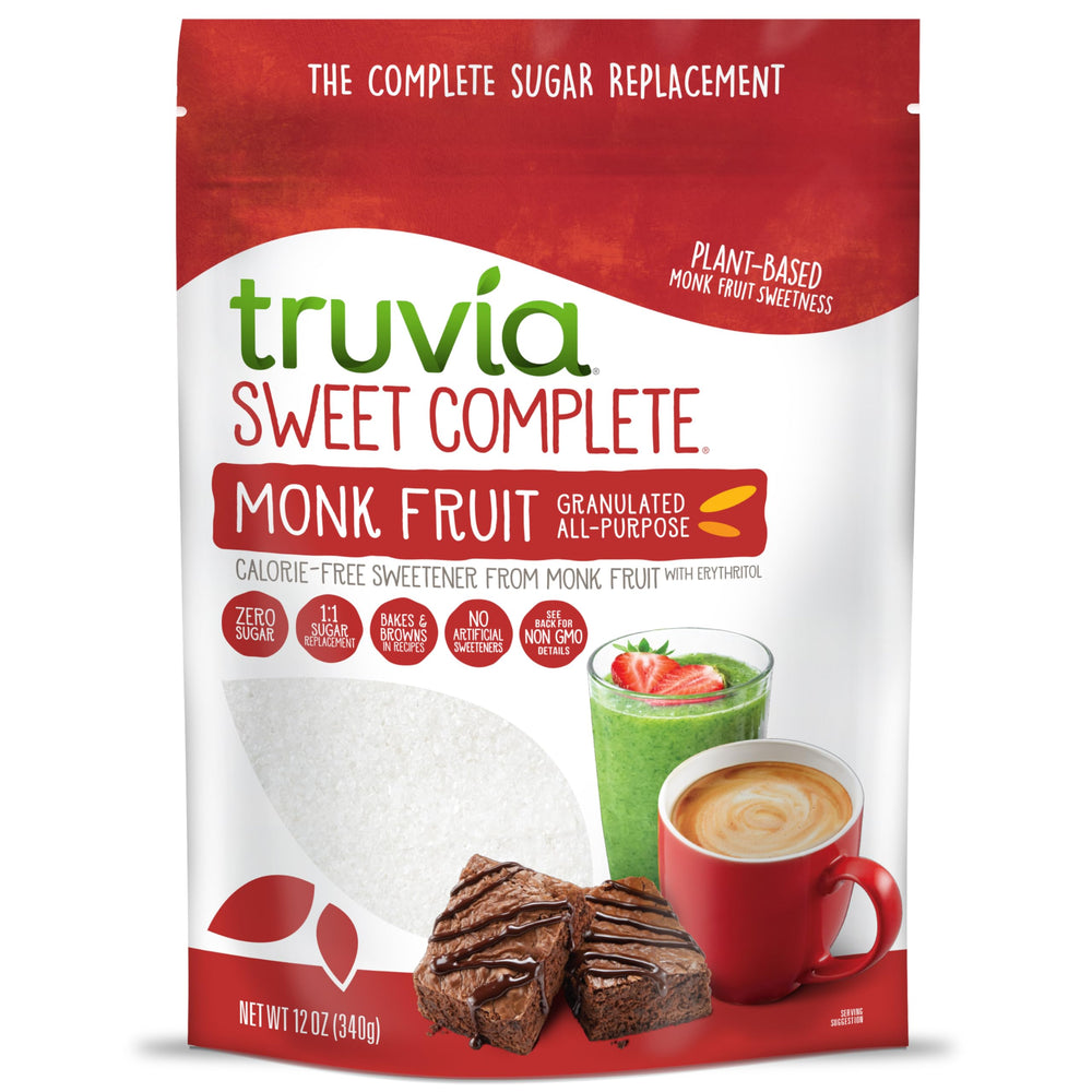 Truvia Sweet Complete bag-front showcasing calorie-free sweetness for baking.