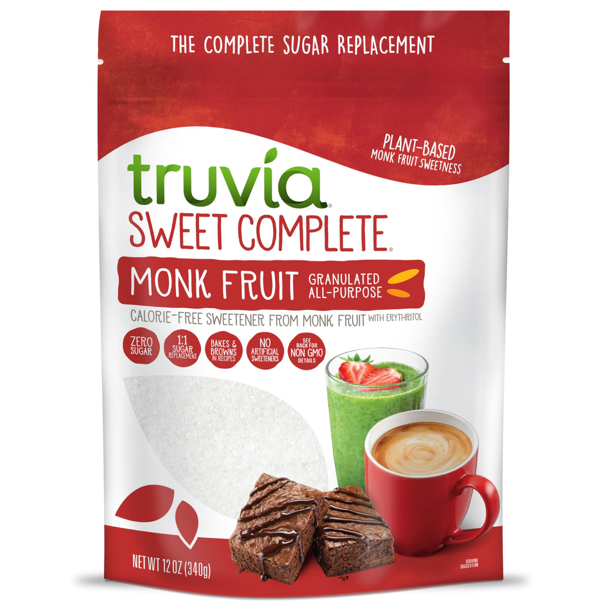 Truvia Sweet Complete bag-front showcasing calorie-free sweetness for baking.