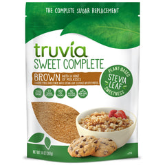 Truvia Sweet Complete Brown bag packaging for calorie-free sweetness in baking.