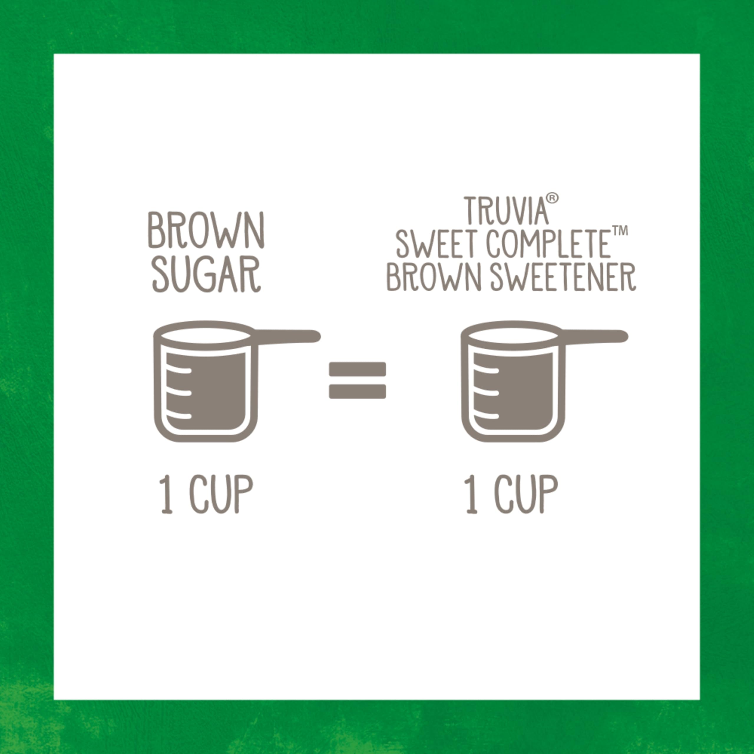 Truvia Sweet Complete Brown used for baking and cookies.