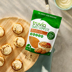 Truvia Sweet Complete Brown added to coffee for sugar-free flavor.