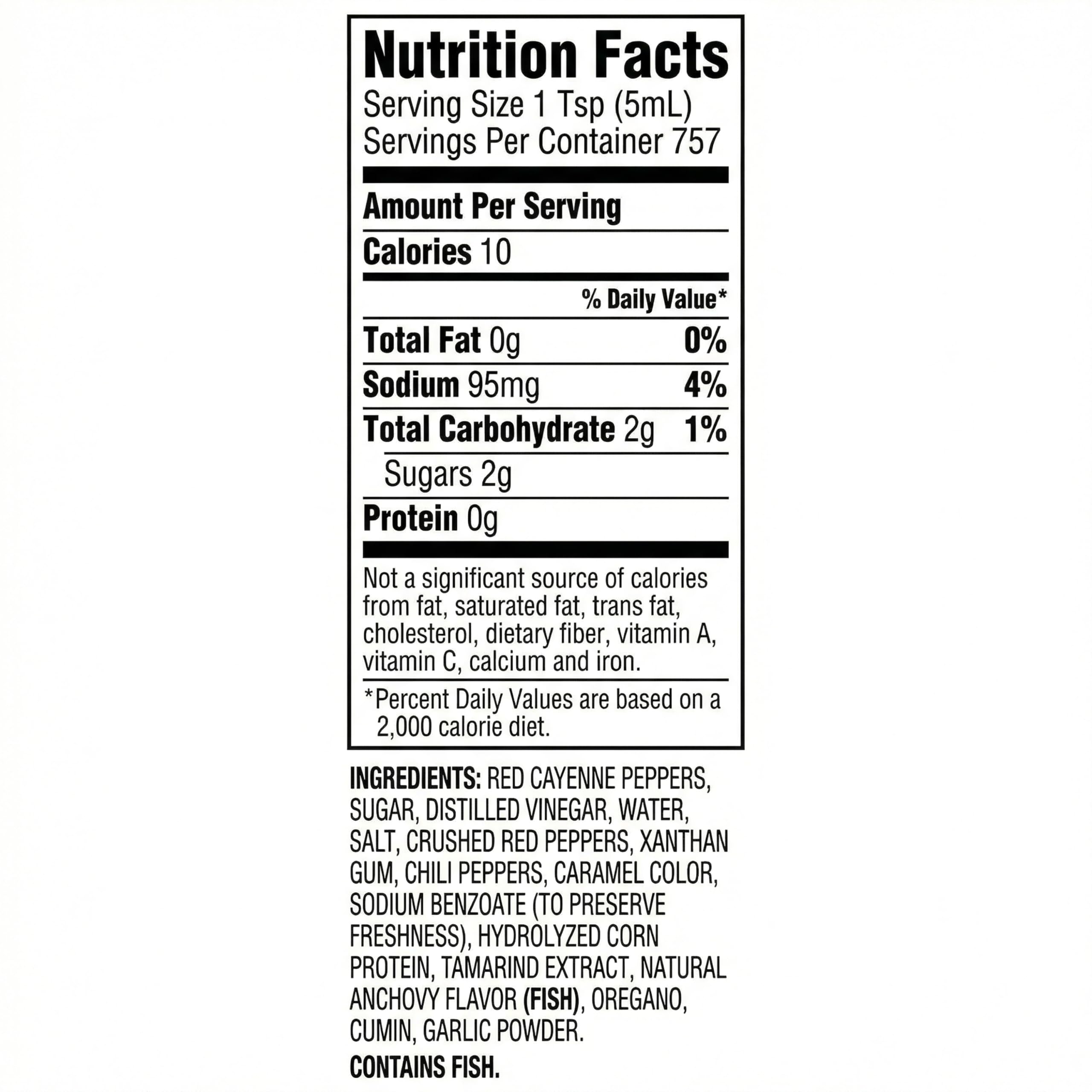 Try Me Tiger Sauce label closeup, cayenne base with sweet and sour notes.