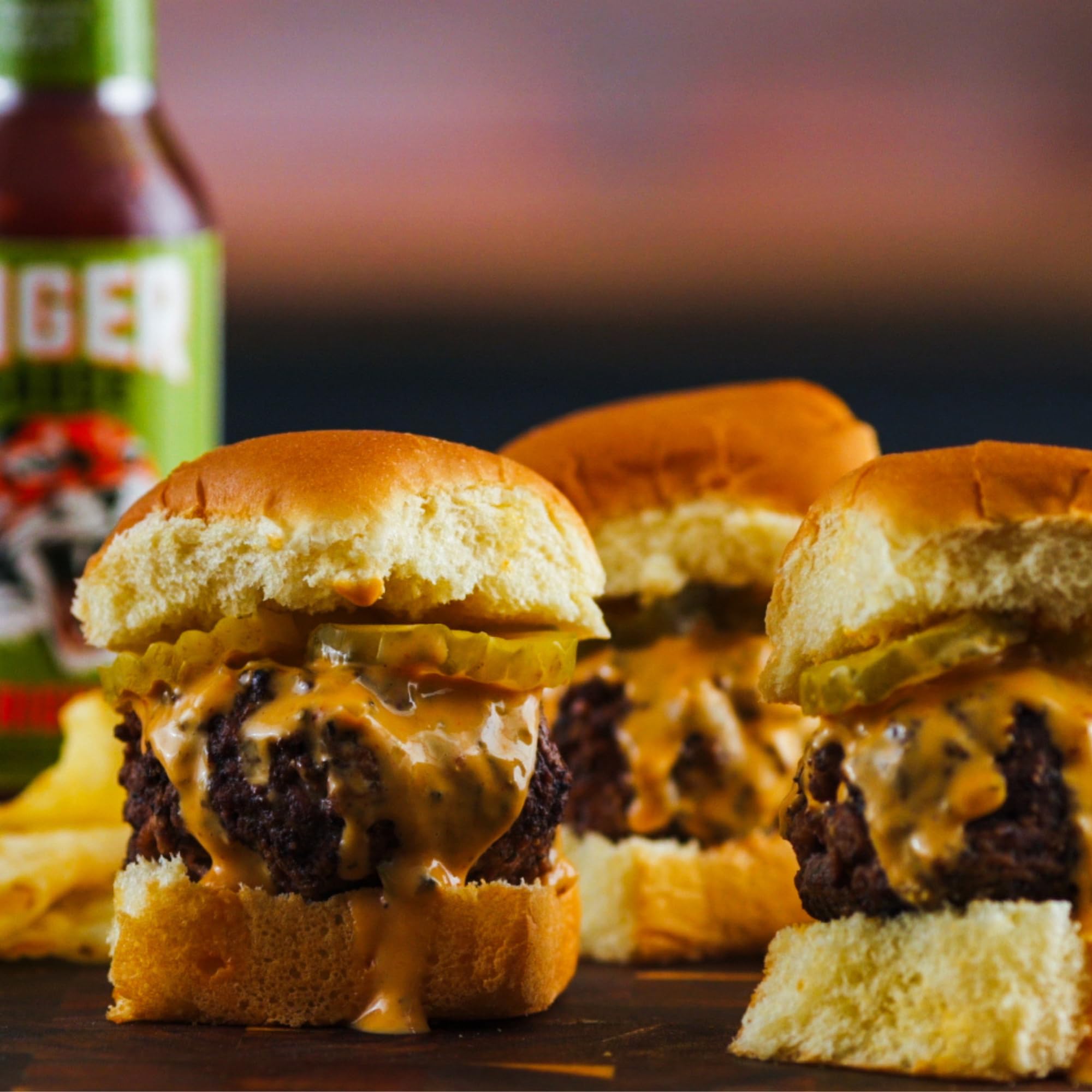 Try Me Tiger Sauce dipping scene illustrating versatile flavor for dips