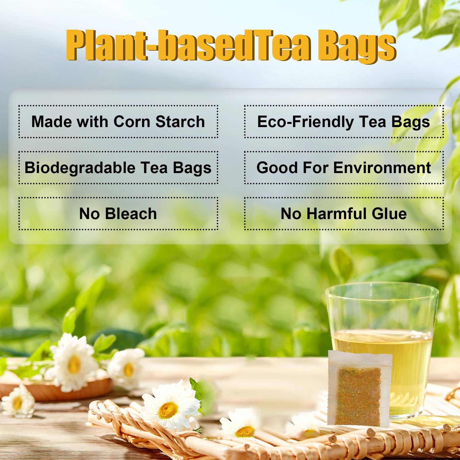 Tsoneoo natural corn-fiber tea bags are eco-friendly and convenient
