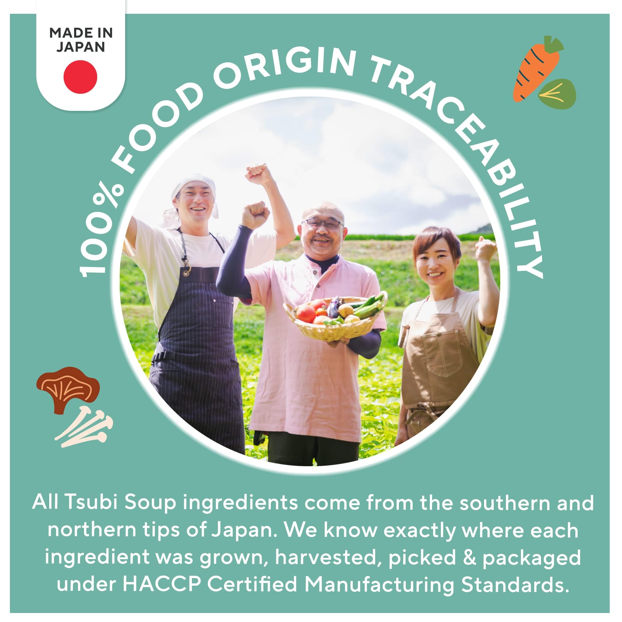 Tsubi Soup made in Japan packaging emphasizing authentic production origin.