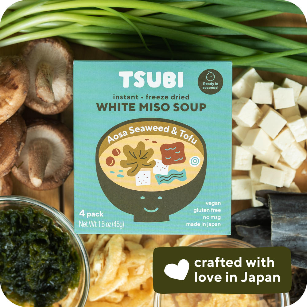 Tsubi Soup miso packets dissolving in hot water, creating rich broth