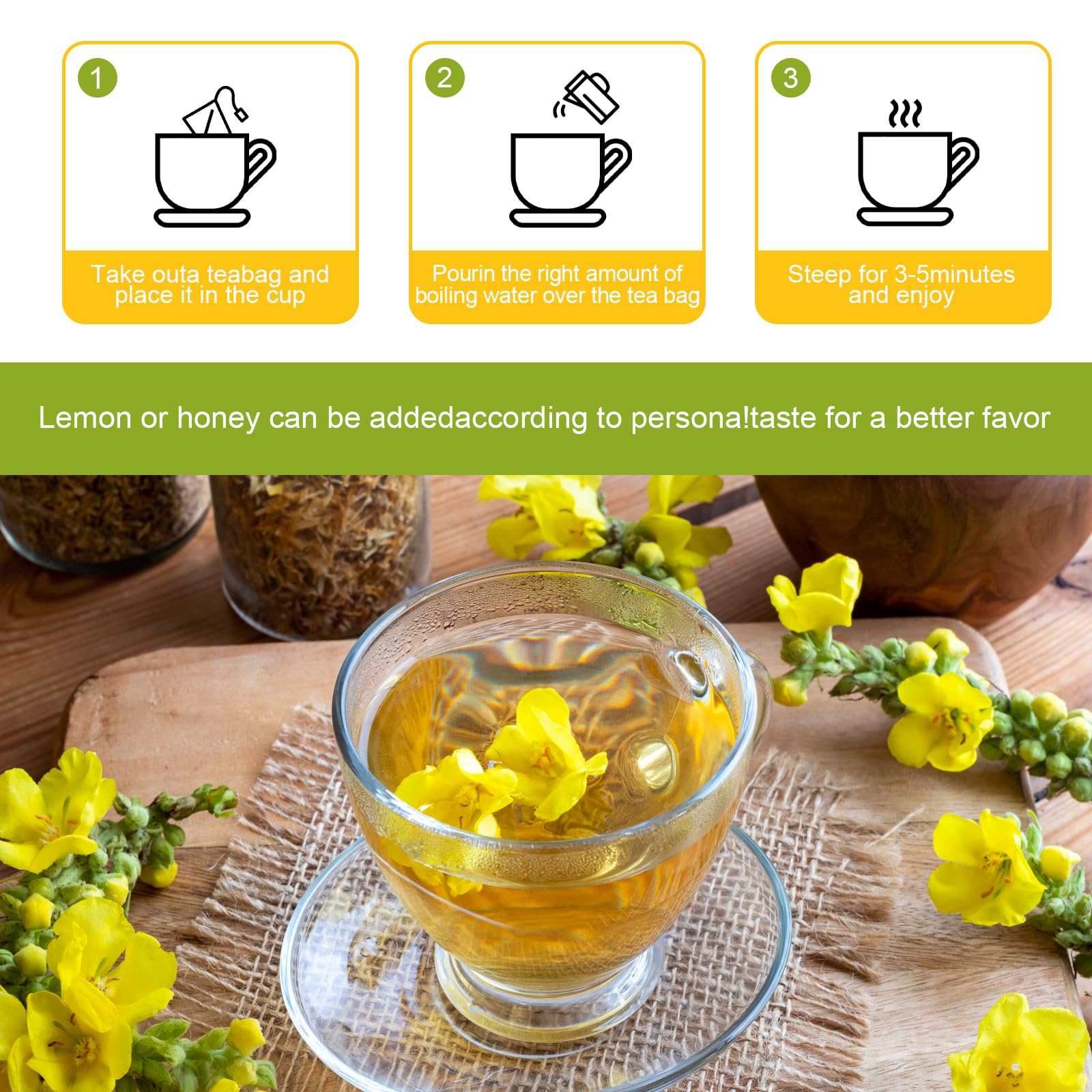 TTTea mullein leaf close-up, vibrant leaves signaling natural detox potential.