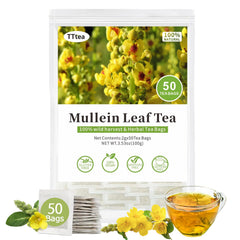 TTTea mullein tea bags packaging, eco-friendly and pure leaves for daily detox.