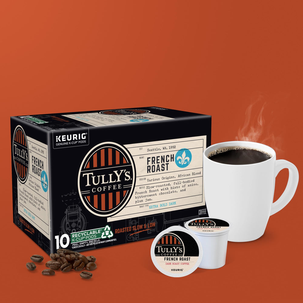 Tully's French Roast K-Cup bag-pack for bulk office supply