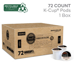 Tully's Hawaiian Blend steaming cup releasing rich, inviting aroma.