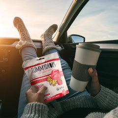 Tummydrops strawberry ginger lozenges closeup highlights premium organic ginger extract