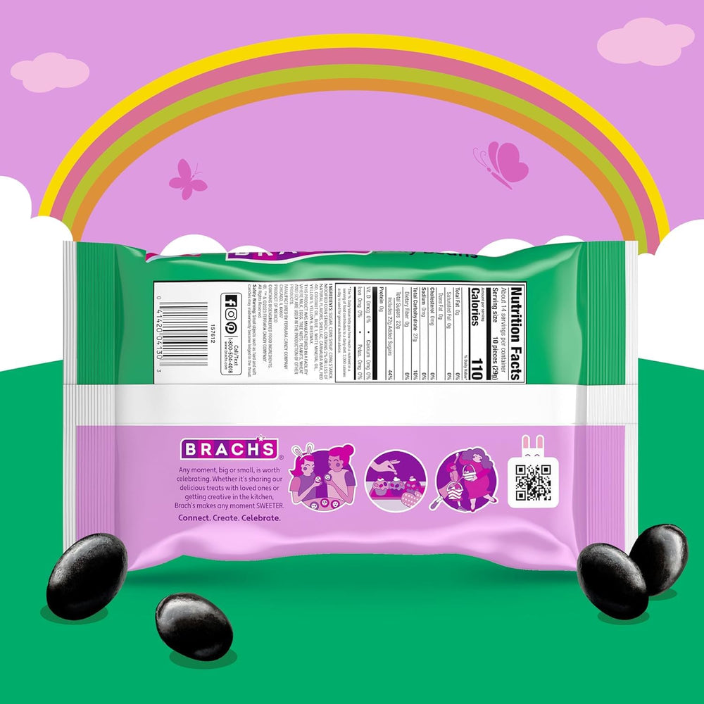 Tundras Candy Easter Black Licorice Jelly Beans close-up shot highlighting color and texture