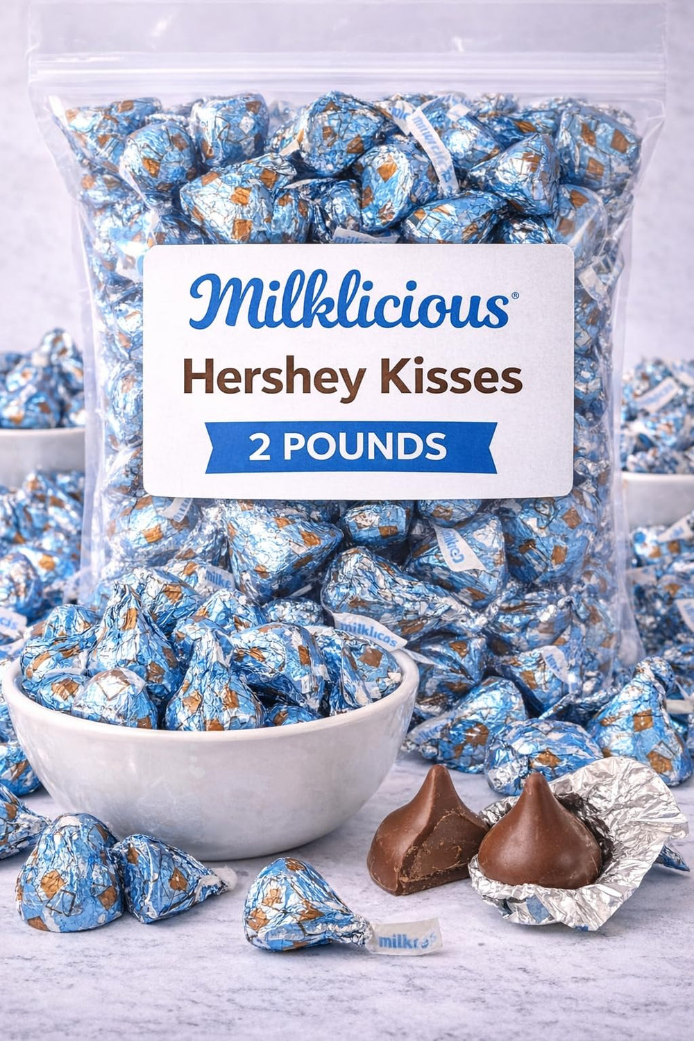 Tundras Chocolate Kisses Milklicious served at party dessert table.