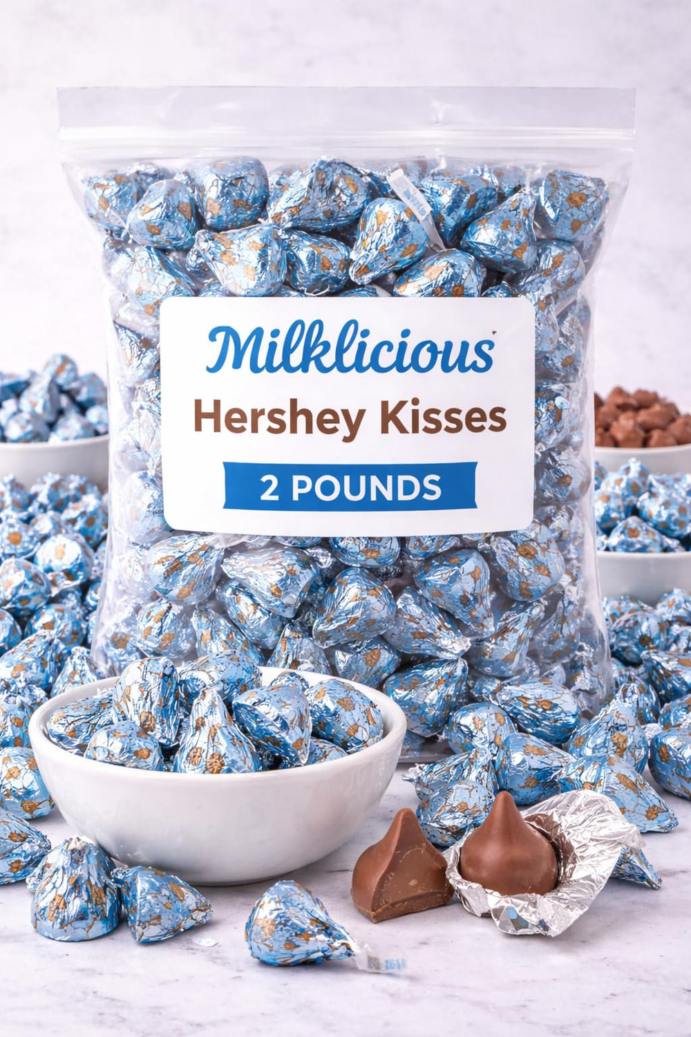 Tundras Chocolate Kisses Milklicious individually wrapped for freshness.