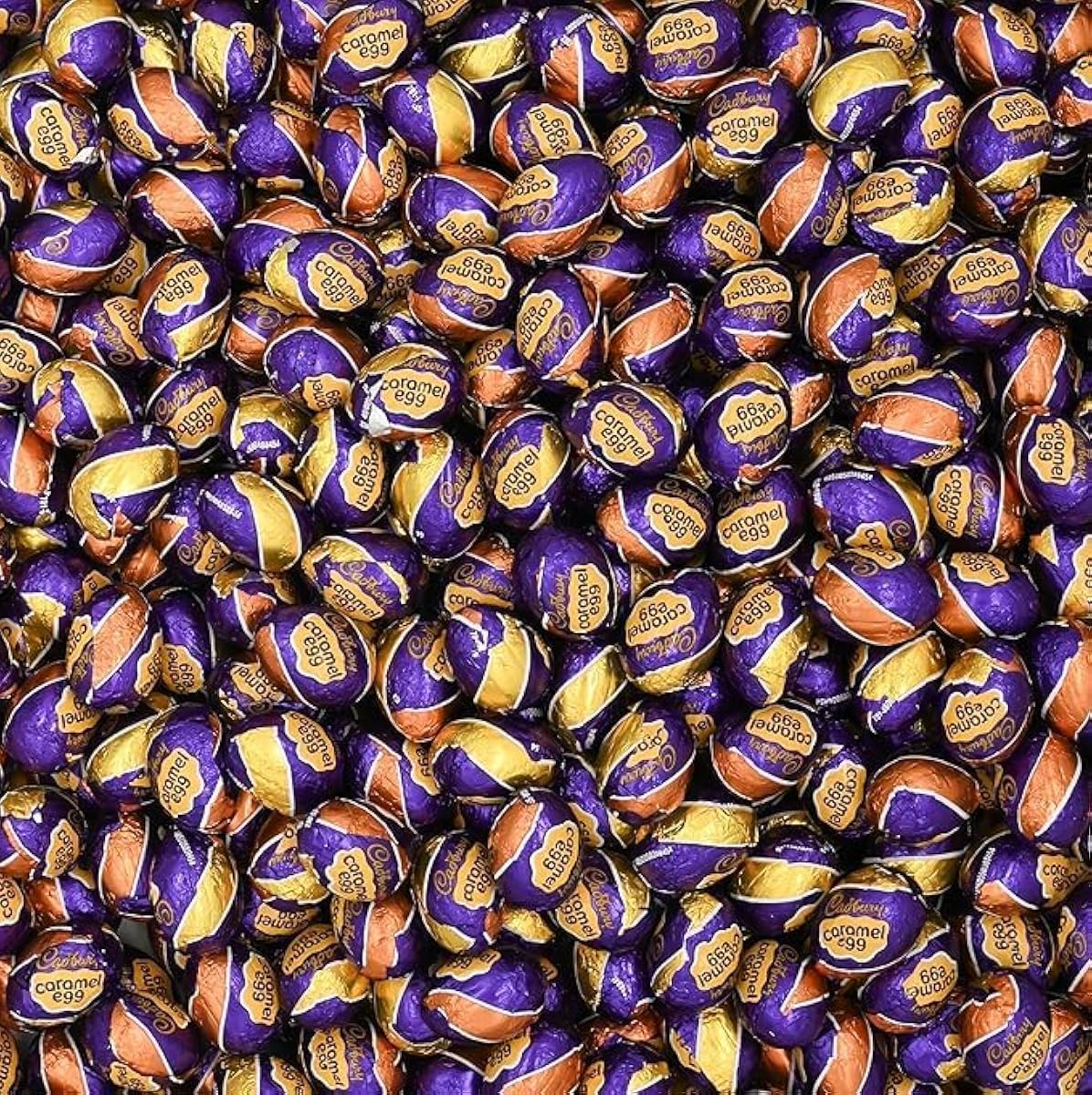 Tundras Easter milk chocolate caramel mini eggs, 48-count, neatly wrapped for gift baskets and sharing moments.