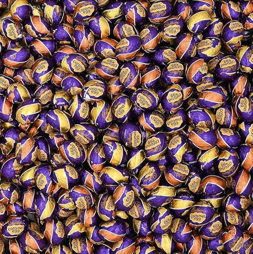 Tundras Easter milk chocolate caramel mini eggs, 48-count, neatly wrapped for gift baskets and sharing moments.