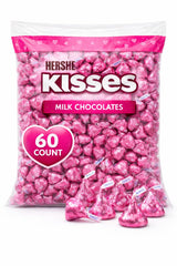 Tundras KISSES pink foil-wrapped chocolates for a playful party centerpiece