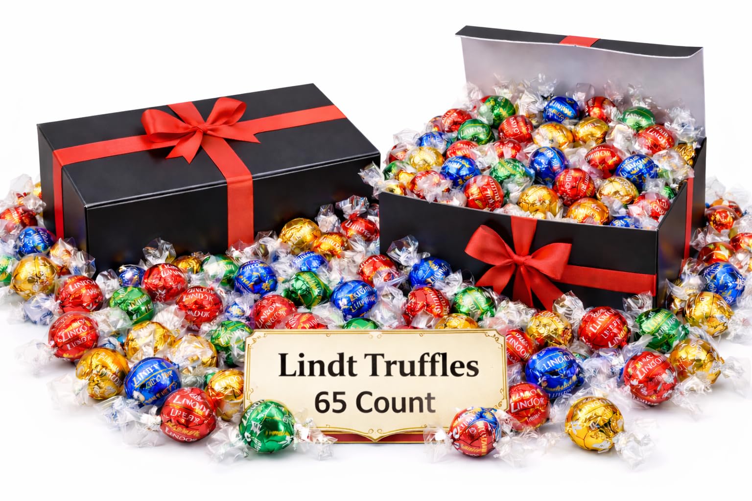 Tundras Lind.t Truffles variety-chocolates pack offers milk, dark, white options for tastings.