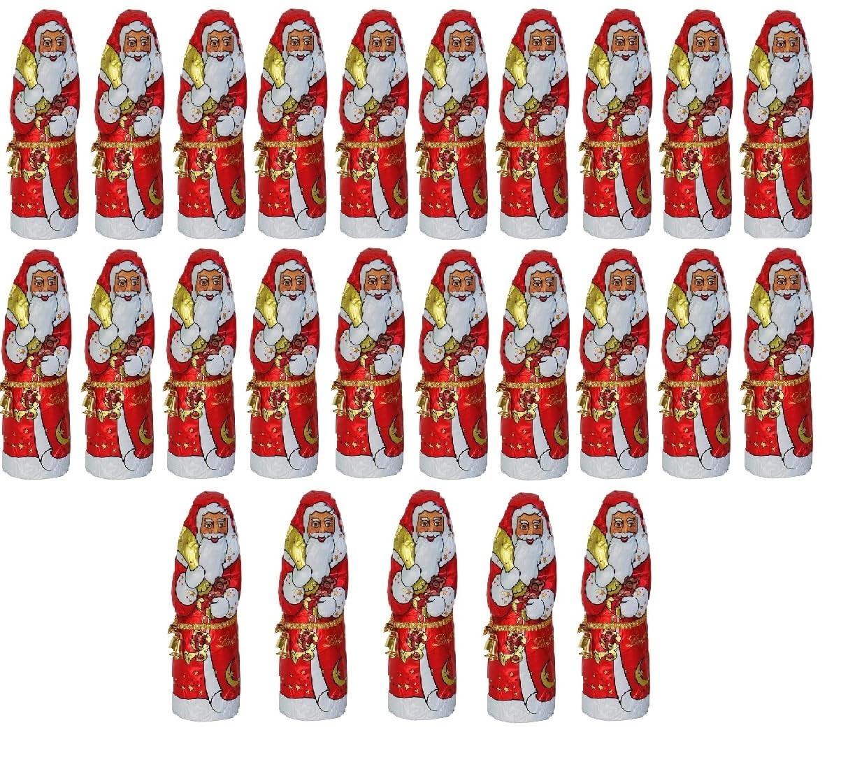 Tundras Lindt Milk Chocolate Santa figure in festive foil wrap, ideal for gifting.