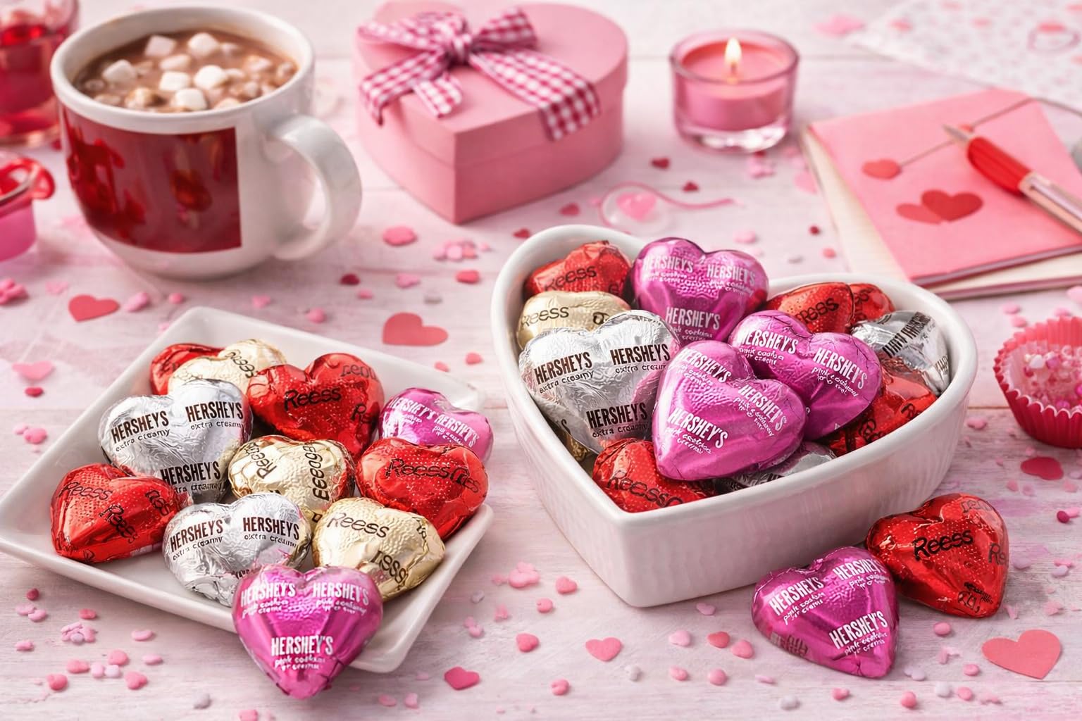 Tundras peanut butter creme hearts close-up, creamy center inside milk chocolate