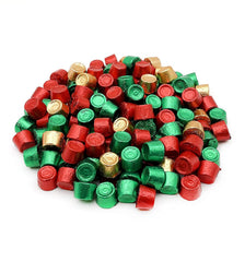 Red and green foil-wrapped caramels by Tundras, great for bulk entertaining.