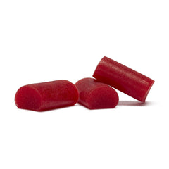 Tundras Twizlers Cherry Nibs bag closeup, vivid red color hints bold cherry flavor.