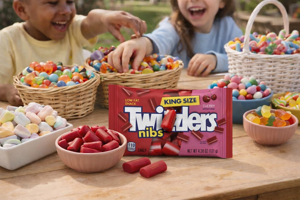 Tundras Twizlers Cherry Nibs packaging shot, ideal for bulk gifting and party favors.