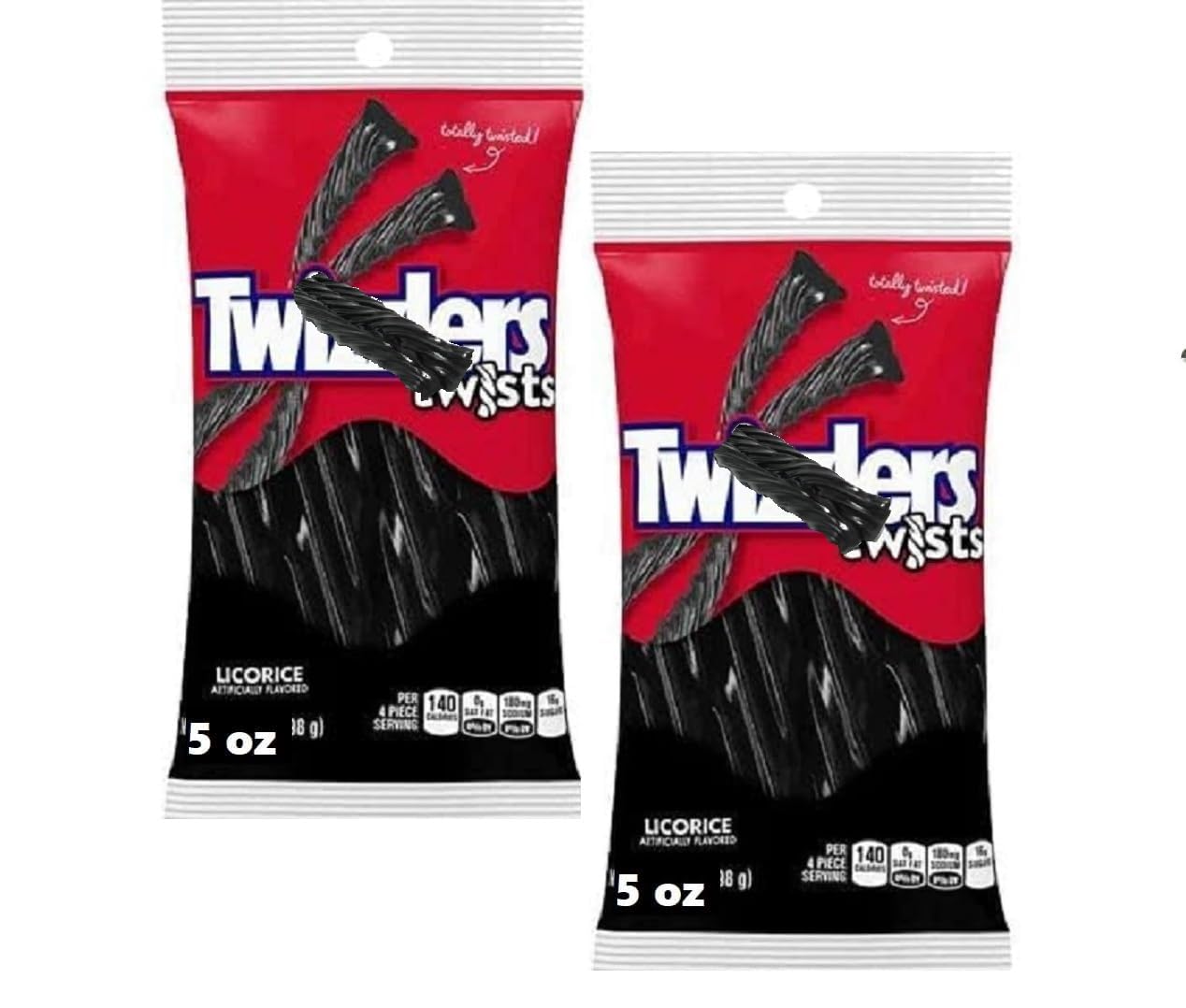 Tundras Twizlers Twists Black Licorice bags, soft and chewy, ideal for gifting.