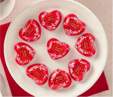 Tundras Valentines Day chocolate heart wrapped, individual portions ideal for gifting.