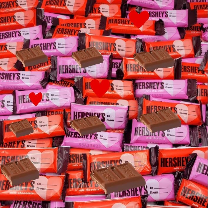 Tundras Valentine milk chocolate bars in 1 lb bulk with heart To & From wrappers for gifts.