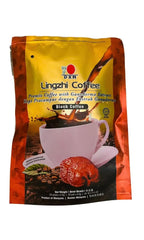 TUNEZ DXN Lingzhi Black Coffee sachet close-up emphasizes convenient 4.5g serving