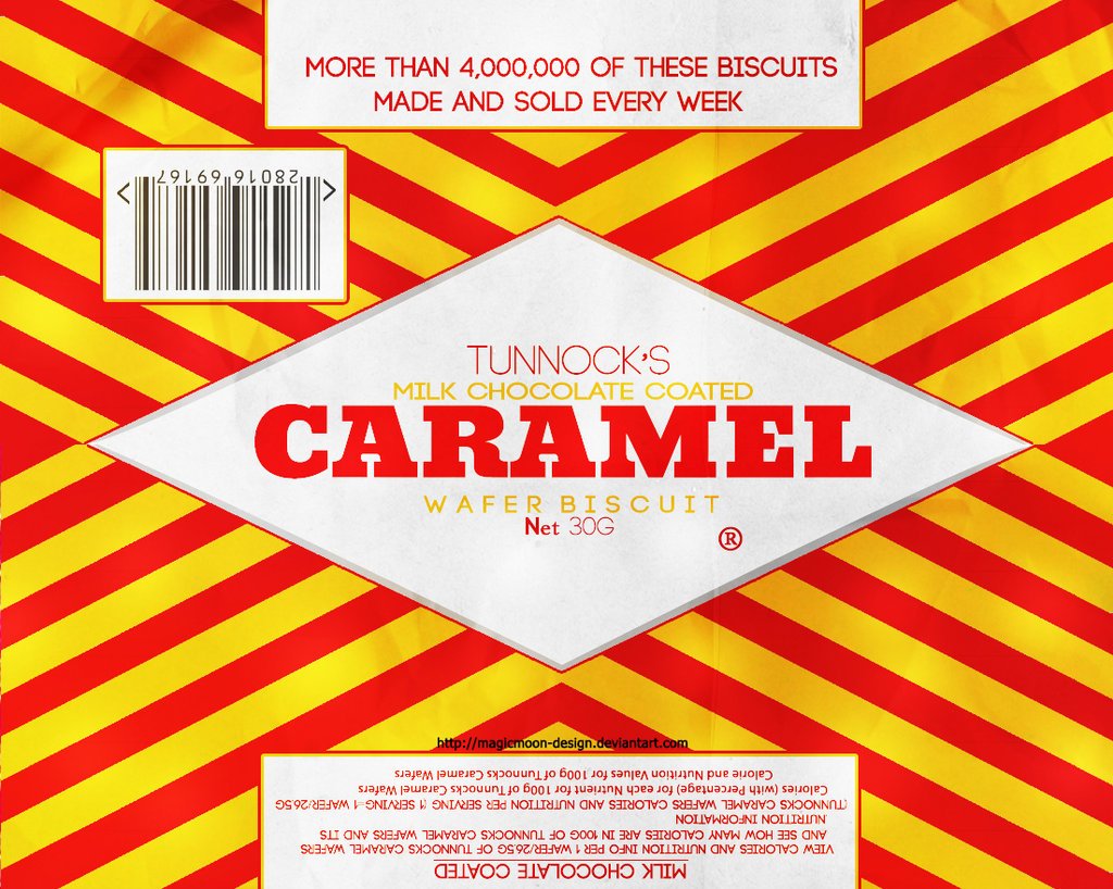 Tunnock's Caramel Wafers 12-bars pack back, gift-ready display for tea time