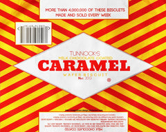 Tunnock's Caramel Wafers 12-bars pack back, gift-ready display for tea time